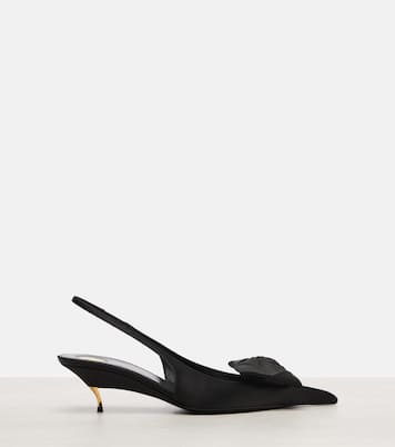 Dakota 50 crêpe satin slingback pumps | Saint Laurent