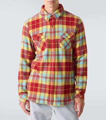 Plaid cashmere shirt with labradorite | God's True Cashmere