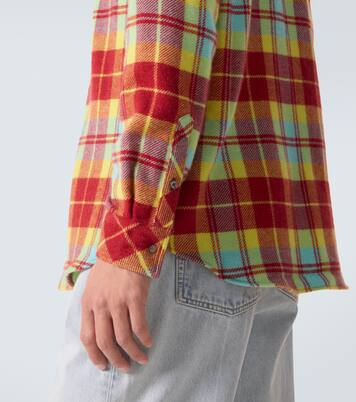 Plaid cashmere shirt with labradorite | God's True Cashmere