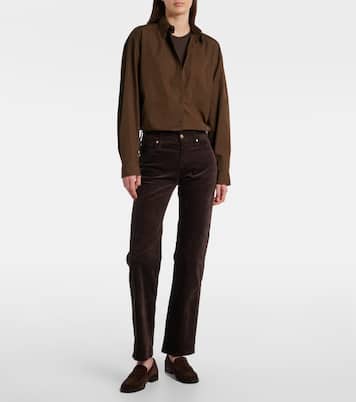 Calie Straight cotton-blend cordury flared pants | 7 For All Mankind