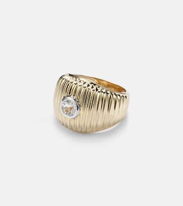 Berlingot Maxi 9kt gold ring with topaz | Yvonne Léon