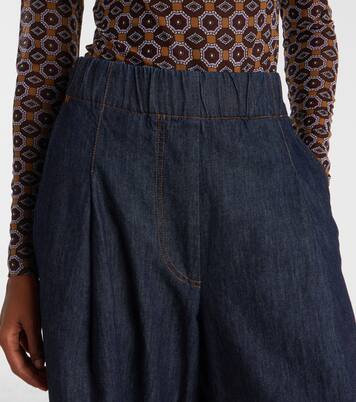 Pleated high-rise wide-leg jeans | Dries Van Noten