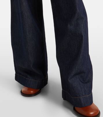 Pleated high-rise wide-leg jeans | Dries Van Noten