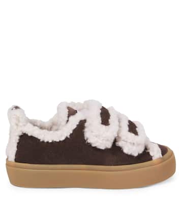 Shearling-trimmed suede sneakers | Inuikii Kids