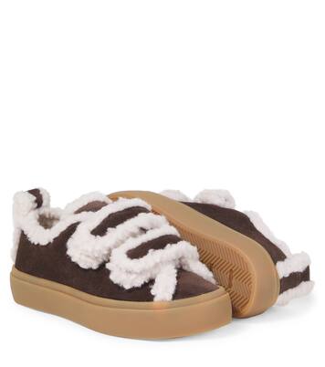 Shearling-trimmed suede sneakers | Inuikii Kids