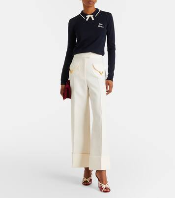 Chez Valentino virgin wool polo sweater | Valentino