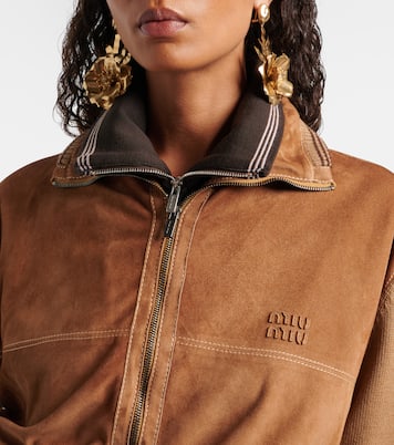 Jacke mit Velourlsleder | Miu Miu