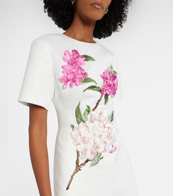Caroline floral-appliqué midi dress | Leo Lin