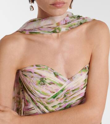 Floral silk chiffon gown | Monique Lhuillier