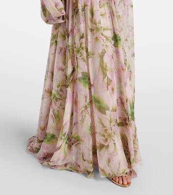 Floral silk chiffon gown | Monique Lhuillier