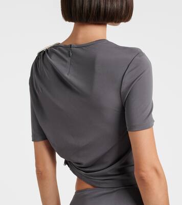 Top asimétrico Orica de jersey adornado | Christopher Esber