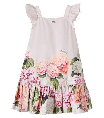 DG floral striped cotton dress | Dolce&Gabbana Kids