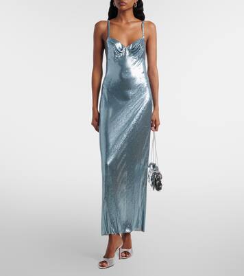 Alexa leather-trimmed mesh mules | Amina Muaddi