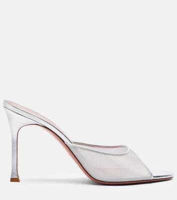 Alexa leather-trimmed mesh mules | Amina Muaddi