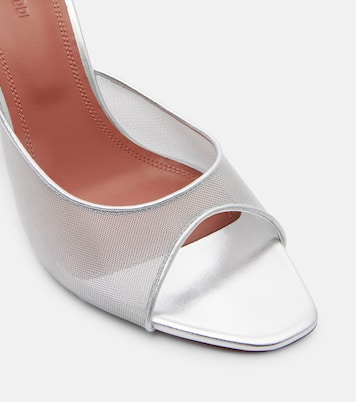 Alexa leather-trimmed mesh mules | Amina Muaddi