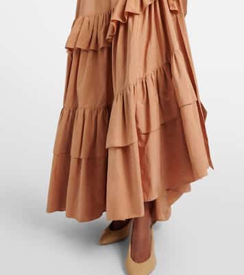 Asymmetric ruffled cotton maxi skirt | Chloé