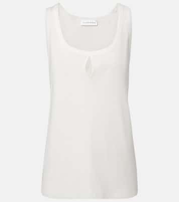 Tanktop Split aus Baumwolle und Leinen | Victoria Beckham