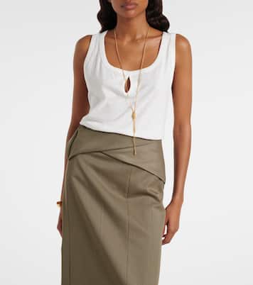 Tanktop Split aus Baumwolle und Leinen | Victoria Beckham