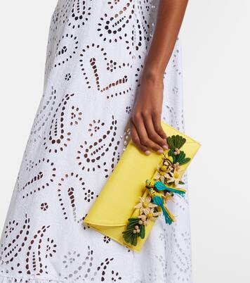 Birdsong Small raffia clutch | Aquazzura