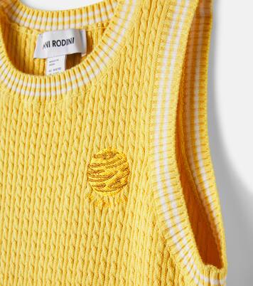 Cable-knit cotton sweater vest | Mini Rodini