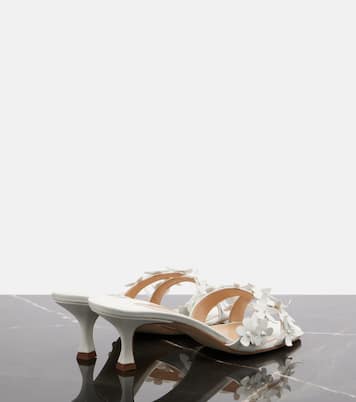 Anistarona floral-appliqué leather mules | Manolo Blahnik