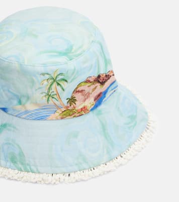 Printed linen bucket hat | Alémais