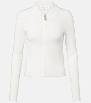Mila ribbed-knit zip-up top | Victoria Beckham