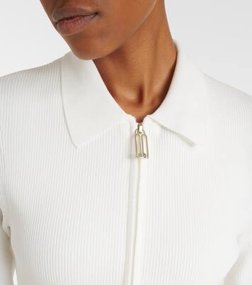 Mila ribbed-knit zip-up top | Victoria Beckham