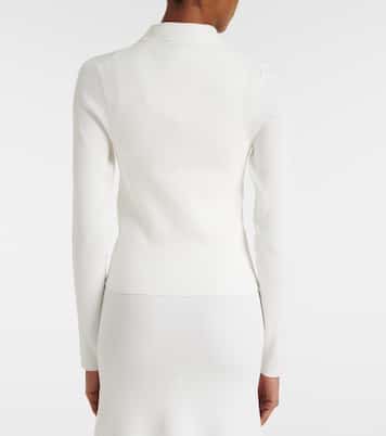 Mila ribbed-knit zip-up top | Victoria Beckham