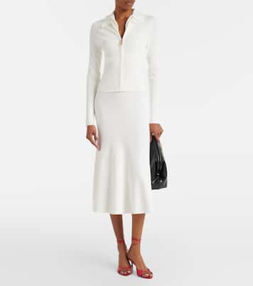 Mila ribbed-knit zip-up top | Victoria Beckham