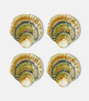 Oyster & Scallops set of 4 ceramic charger plates | Bordallo Pinheiro