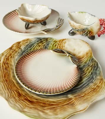 Oyster & Scallops set of 4 ceramic charger plates | Bordallo Pinheiro