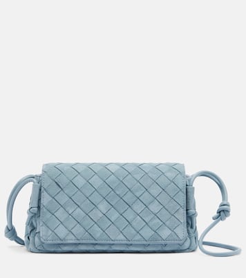 Notturno Intrecciato suede crossbody bag | Bottega Veneta
