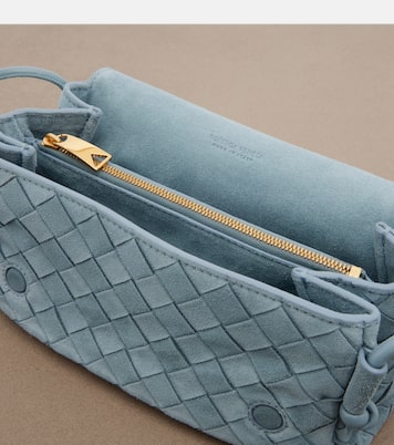 Notturno Intrecciato suede crossbody bag | Bottega Veneta