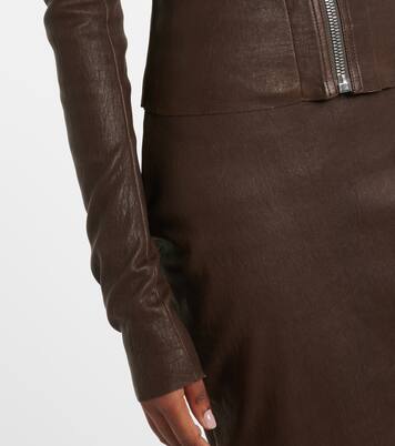 Gary leather and cotton-blend jacket | Rick Owens