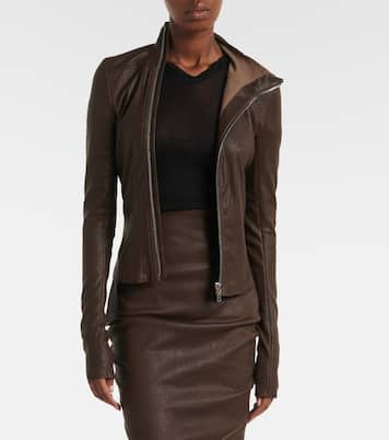 Gary leather and cotton-blend jacket | Rick Owens