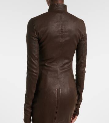 Gary leather and cotton-blend jacket | Rick Owens