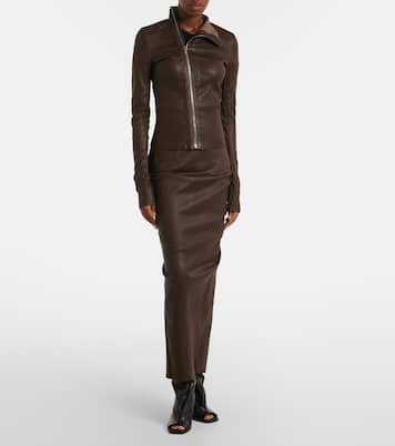 Gary leather and cotton-blend jacket | Rick Owens