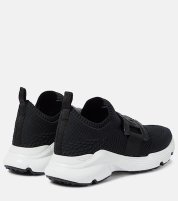 Leather-trimmed knit sneakers | Tod's
