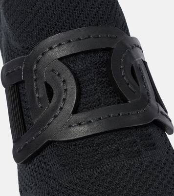 Leather-trimmed knit sneakers | Tod's