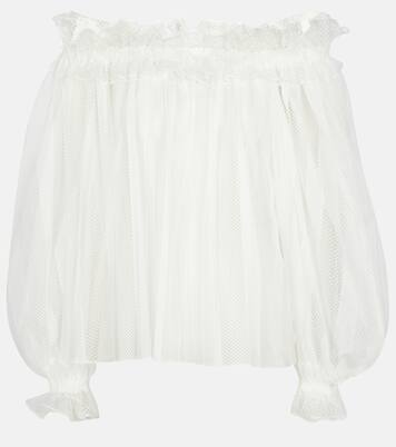 Off-shoulder mesh blouse | Alaïa