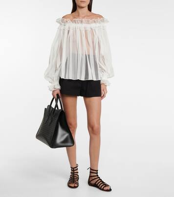 Off-shoulder mesh blouse | Alaïa