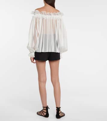 Off-shoulder mesh blouse | Alaïa