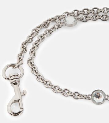 Leine für Hunde mit Leder und Kristallen | Miu Miu