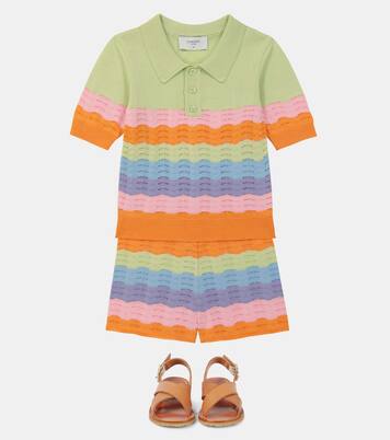 Pointelle cotton polo top | Paade Mode