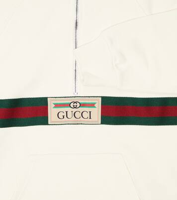Web cotton jersey hoodie | Gucci Kids