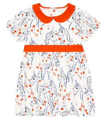 Unicorn printed cotton dress | Mini Rodini