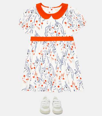 Unicorn printed cotton dress | Mini Rodini