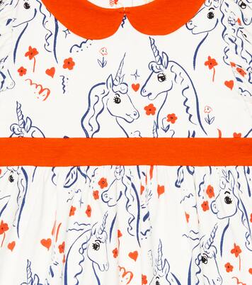 Unicorn printed cotton dress | Mini Rodini