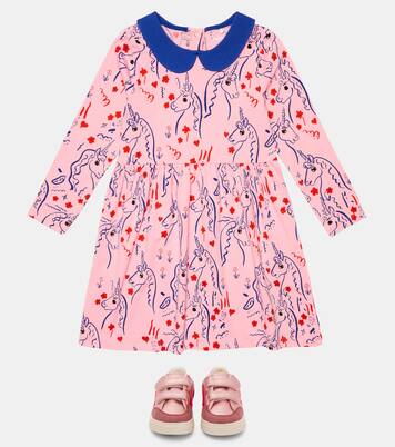Unicorn printed cotton-blend dress | Mini Rodini